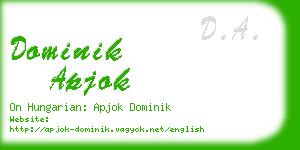 dominik apjok business card